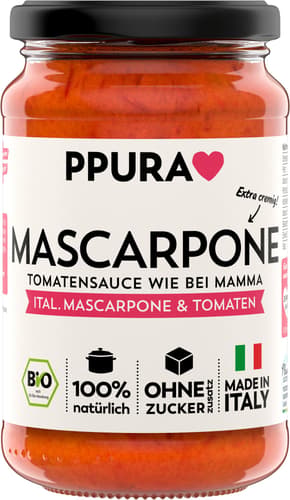 PPURA BIO Sugo Mascarpone mit italienischer Mascarpone und Tomaten