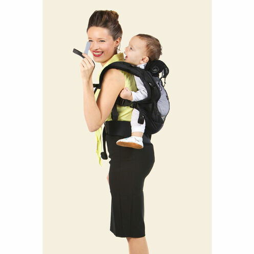 Porte bebe PHYSIOCARRIER coton noir poche anthracite - LOVE RADIUS