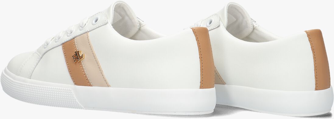 witte lauren ralph lauren lage sneakers janson ii low top lace