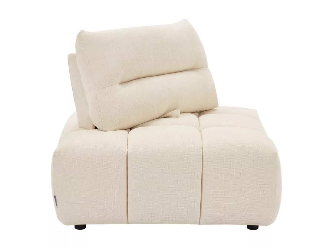 Fauteuil d'angle dossier avance-recule en tissu texturé beige APOLIU