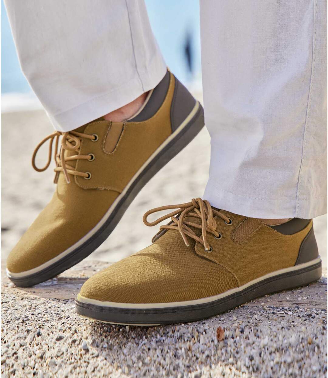 Mocassins Élastiqués en Toile