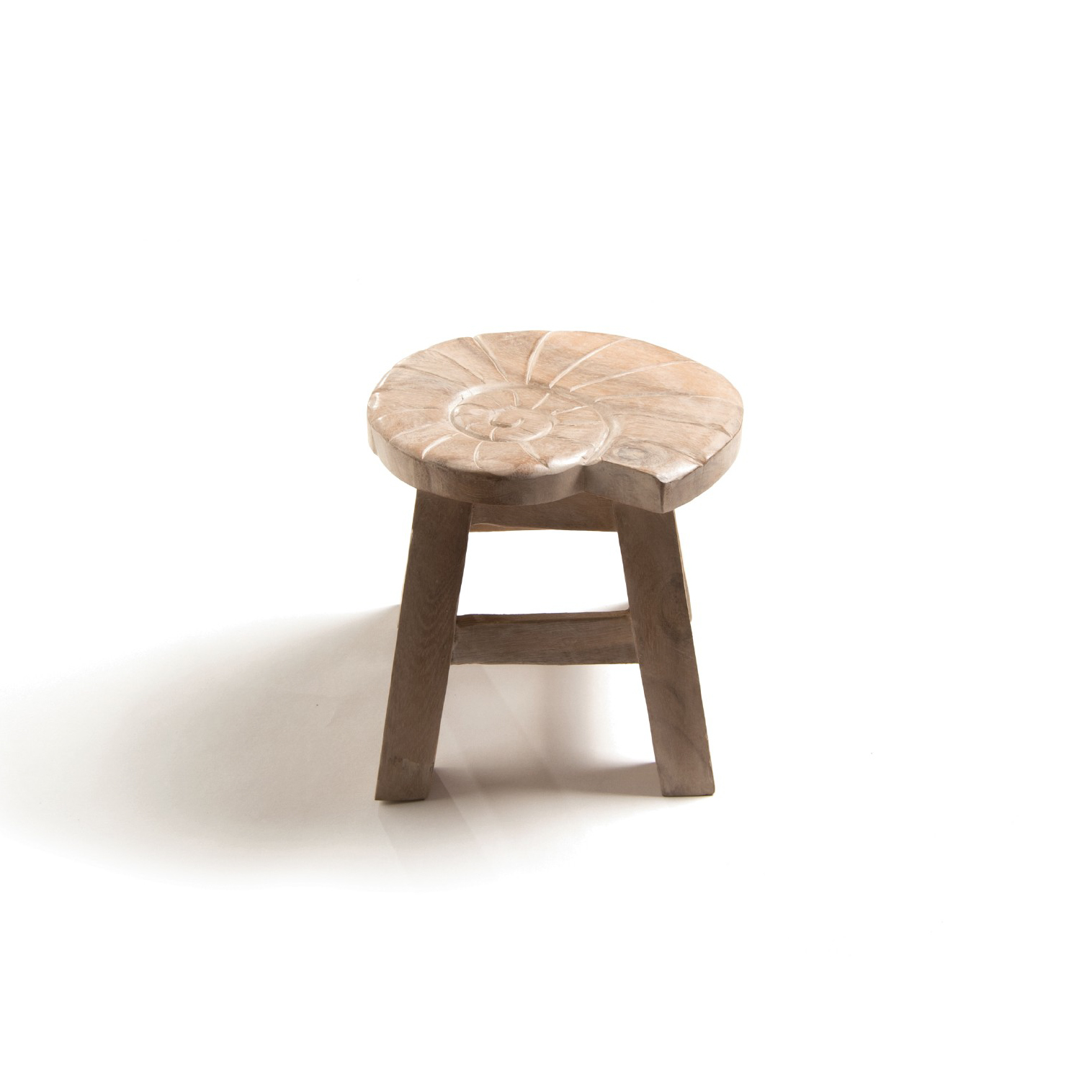 Hocker mit Motiv 'Schnecke', natur, Ø 25 cm, H 25 cm von fischer's lagerhaus