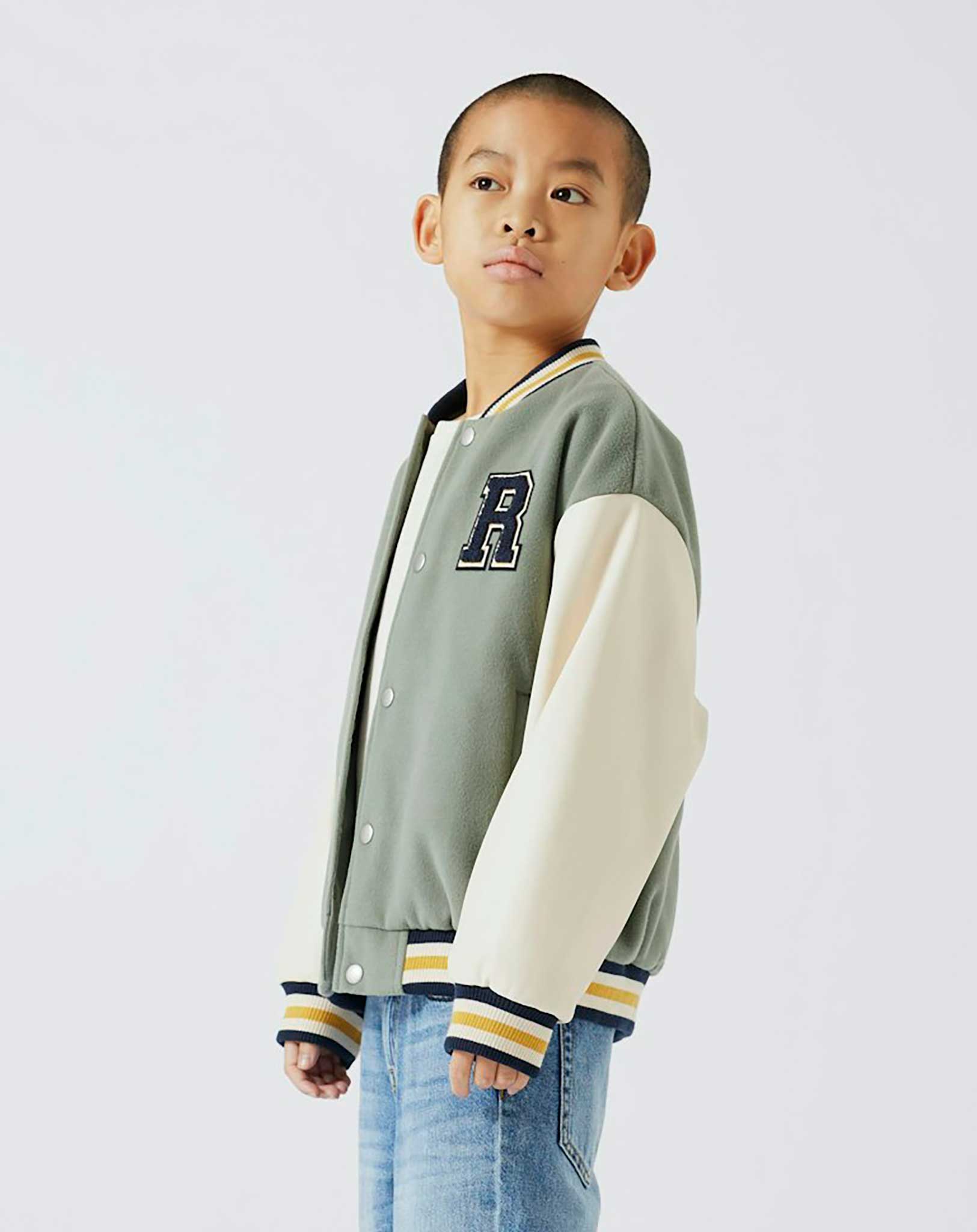College-Jacke NKMMOMBY BOMBER in agave green