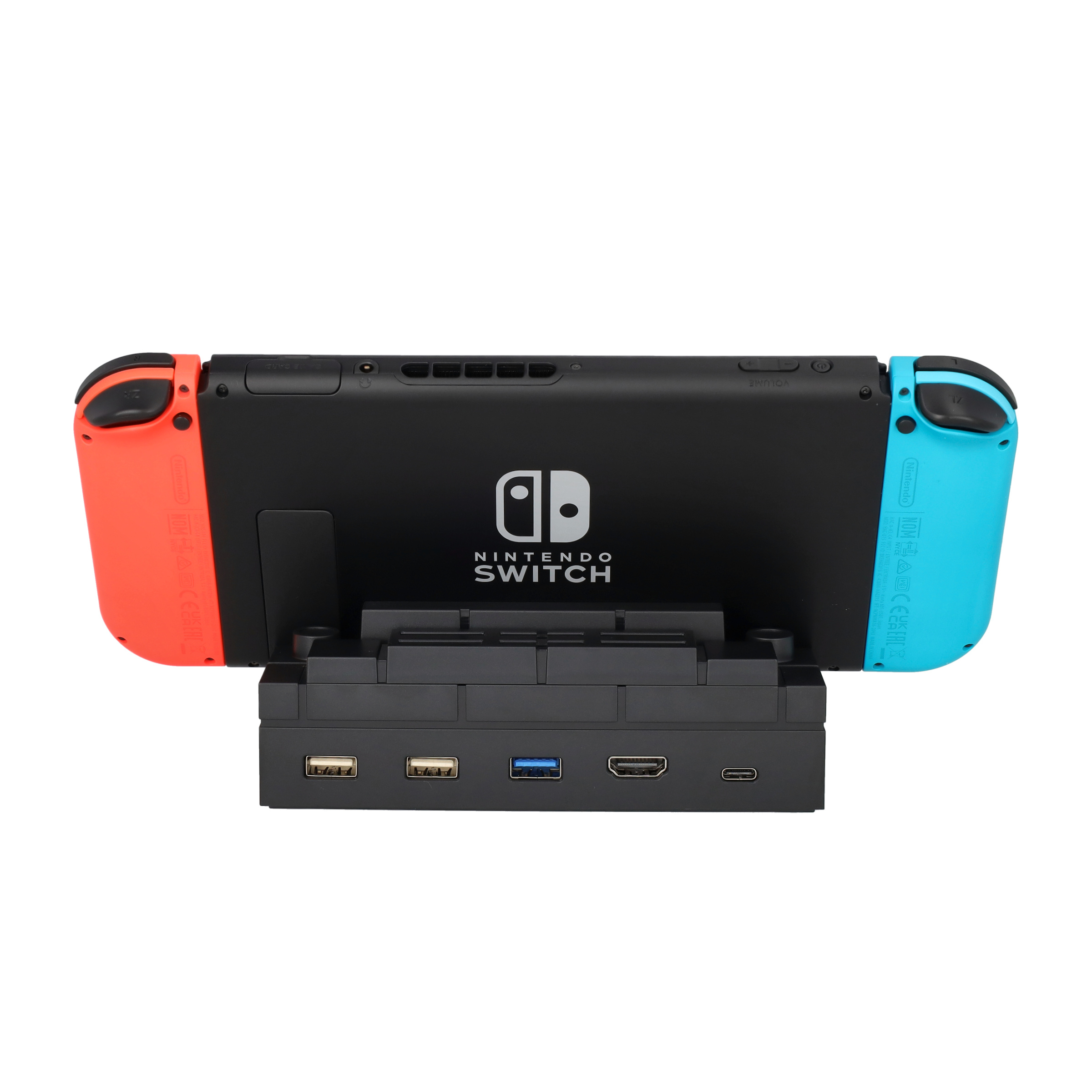 Ladegerät Dockingstation Charging Dock mit Spiele Halterung und HDMI / USB C / 3x USB / 4x NGC Anschluss für Nintendo Switch / OLED - Schwarz