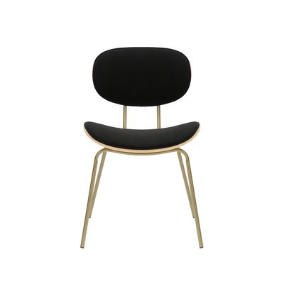 Chaise Visiteur OLYMPE - 4 pieds - bois multiplis imitation chêne clair et tissu noir