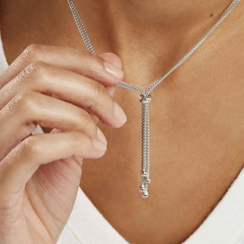 Collier Haziza Argent Blanc