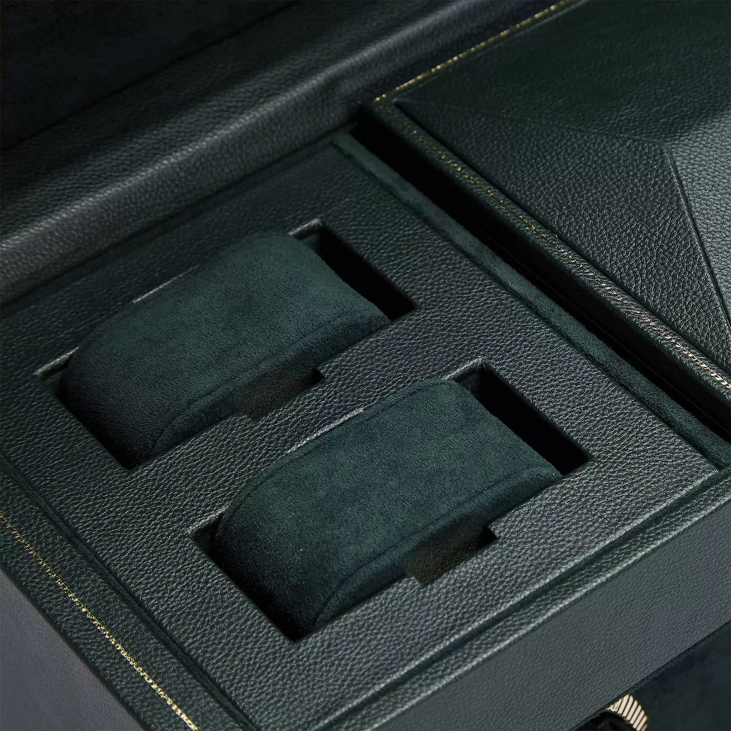 Wolf British Racing Green Watch Winder 3 ure Grøn Imiteret Læder 792341