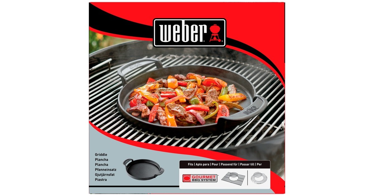 WeberBakplaat - Gourmet BBQ System grillroosters grillplaat  (Zwart)