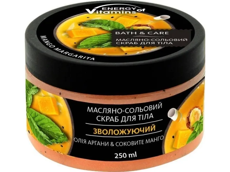 ENERGY OF VITAMINS Bath&Care Mango Margarita Oil Body Salt Scrub - with Argan Oil 250ml