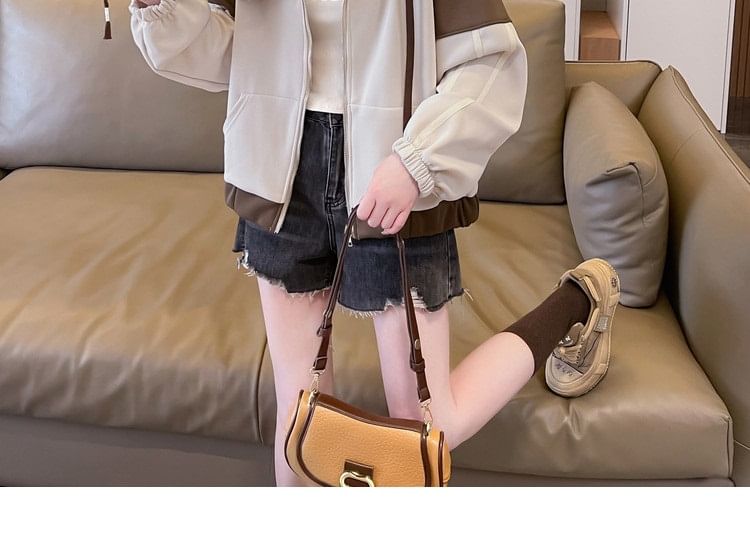 Mywaki - Gestreepte hoodie met rits
