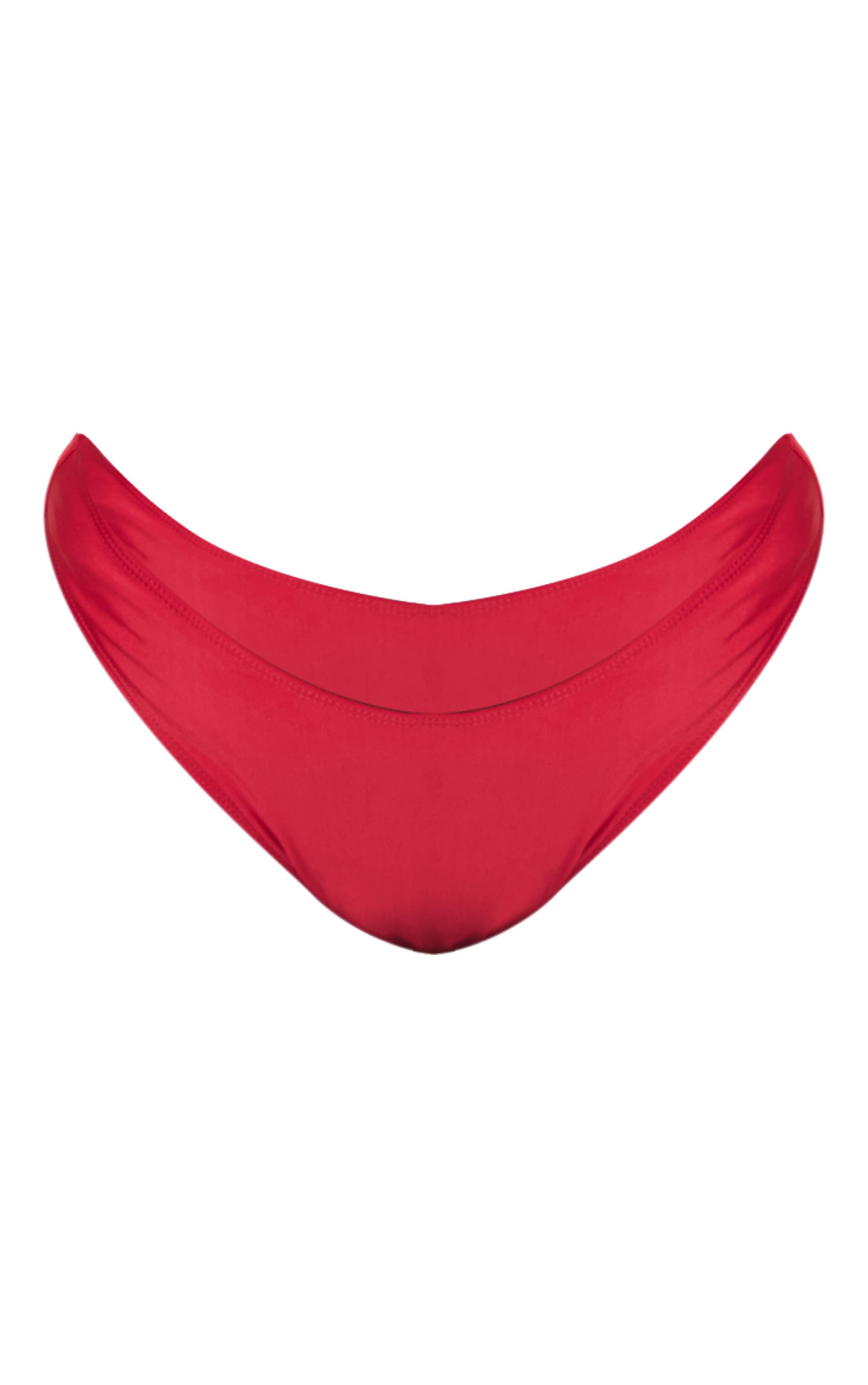 Rouge Bordeaux Bas De Bikini Tanga Grande Taille
