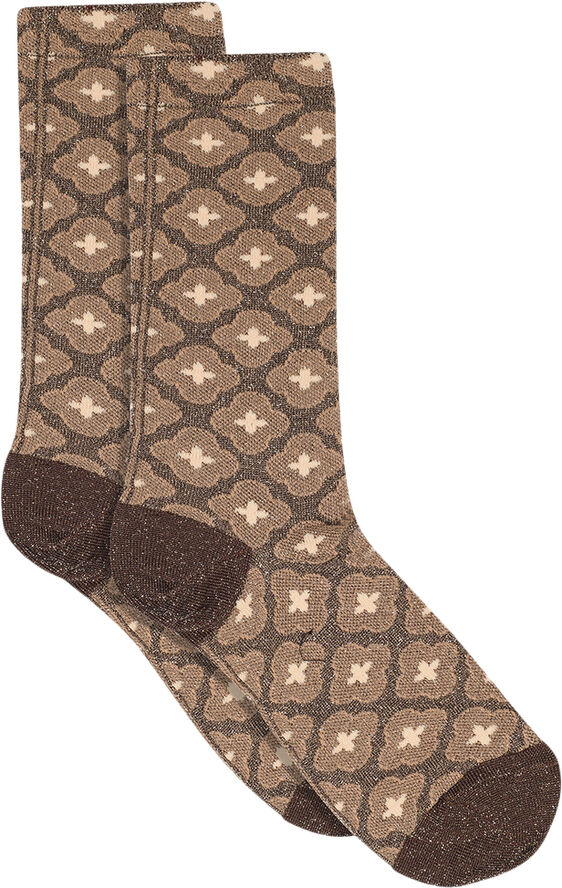 mpWoman Hella glitter socks Brown sienna
