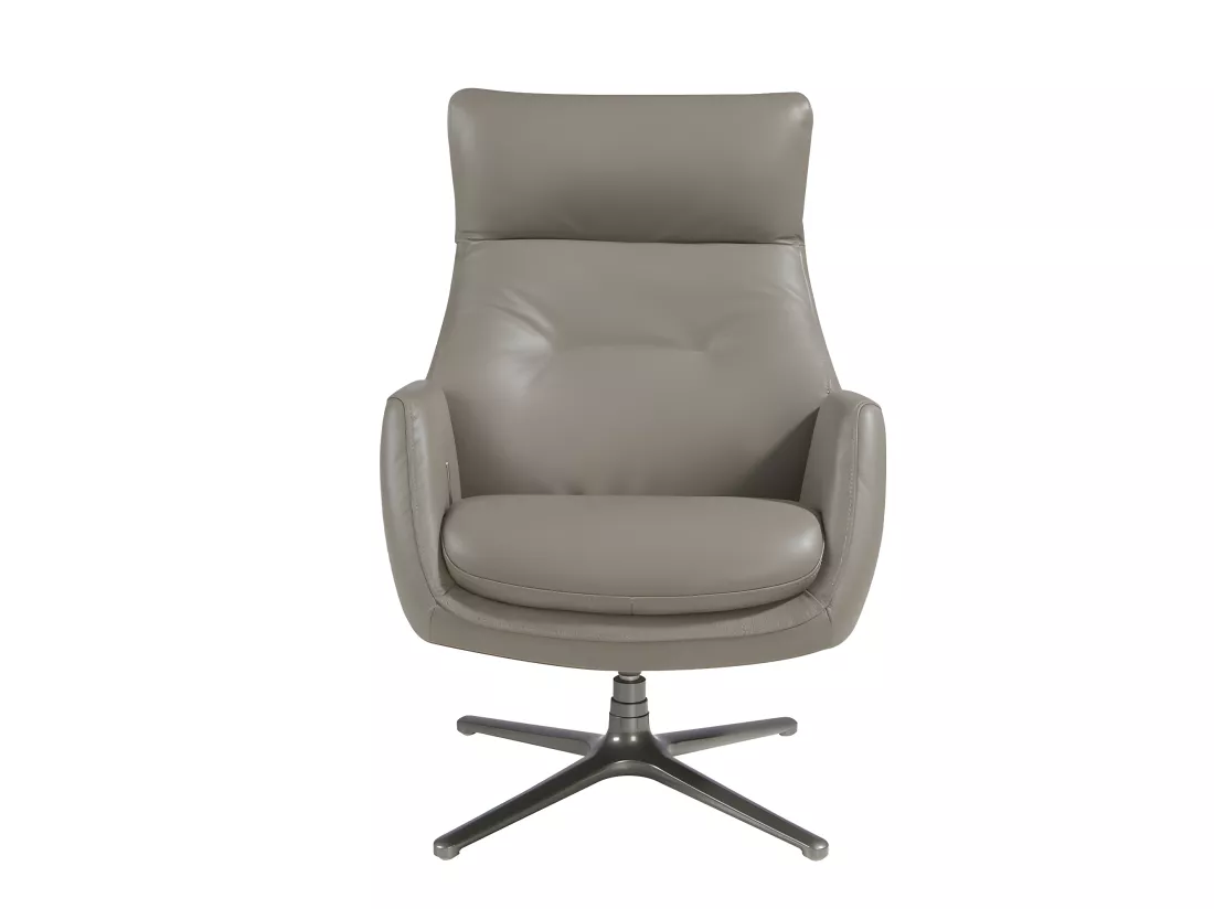 Fauteuil pivotant inclinable en cuir gris 5092 ANGEL CERDA