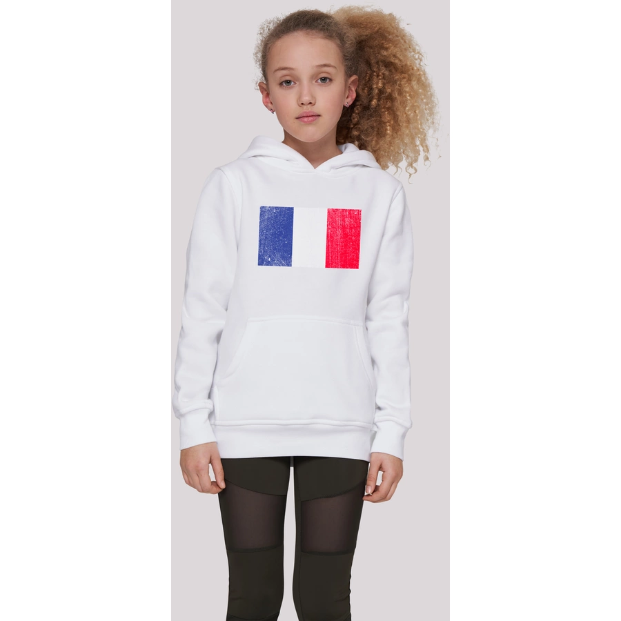 F4NT4STIC Hoodie France Frankreich Flagge distressed weiß