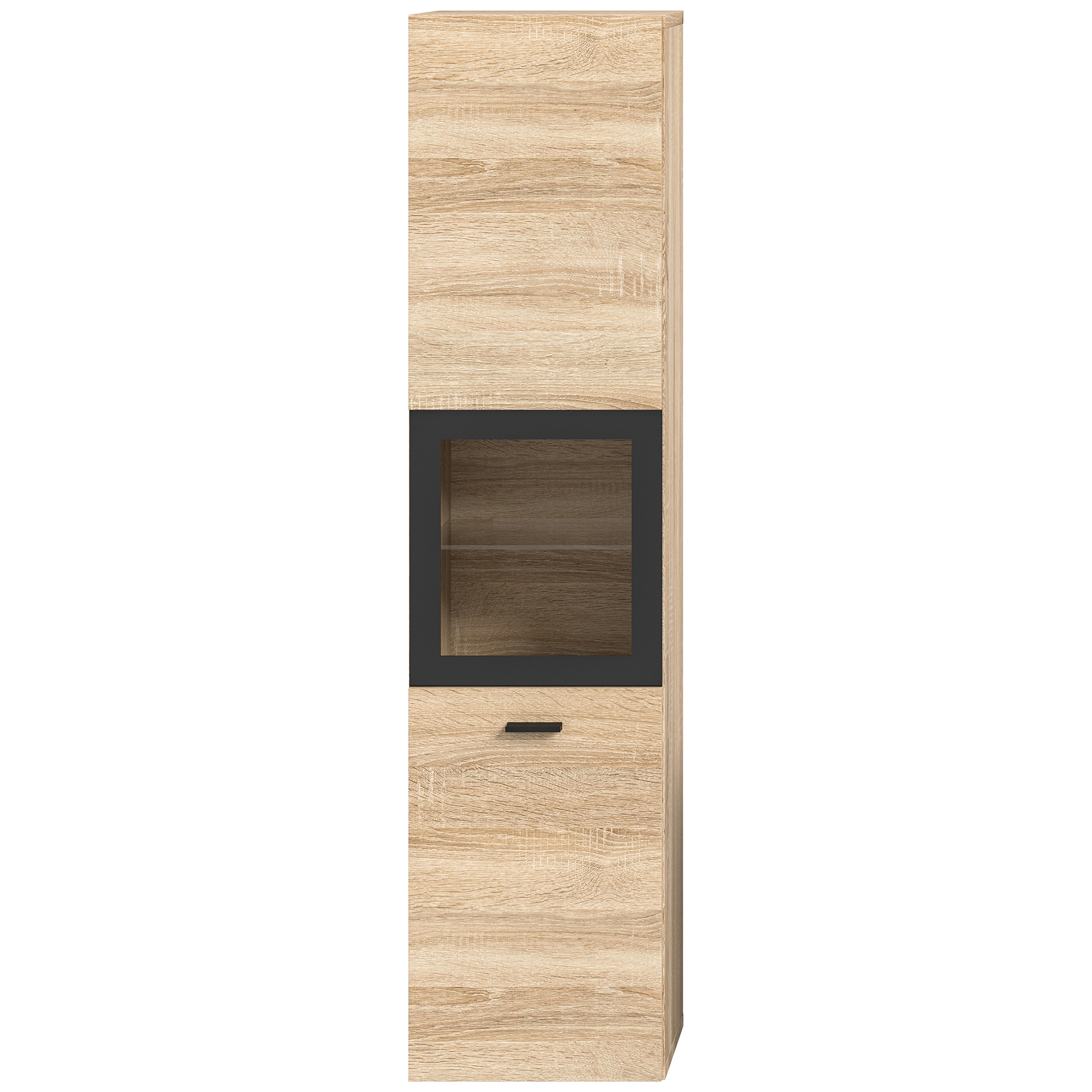 Badschrank BOSTON Sonoma Eiche-schwarz - 30 cm