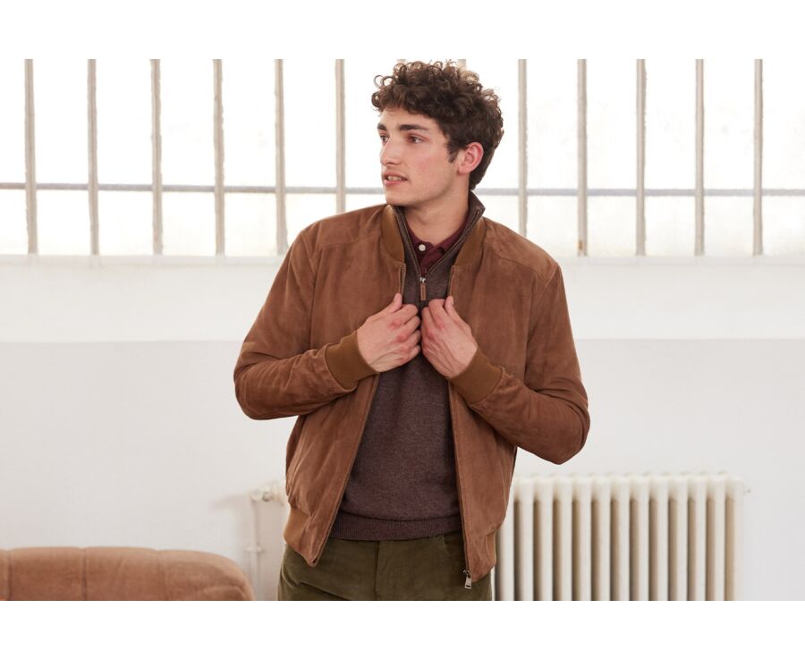 Blouson homme cuir Havane - SEAN II