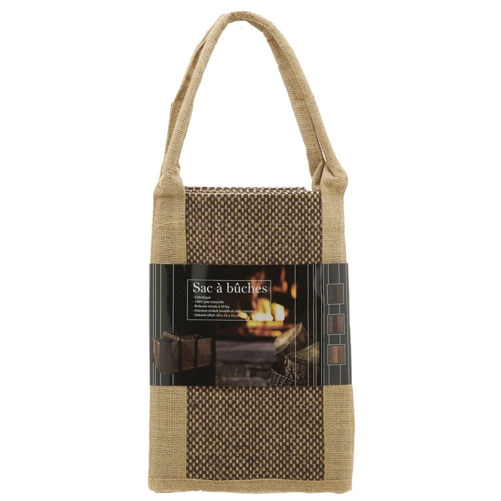 Sac à bûches en toile de jute