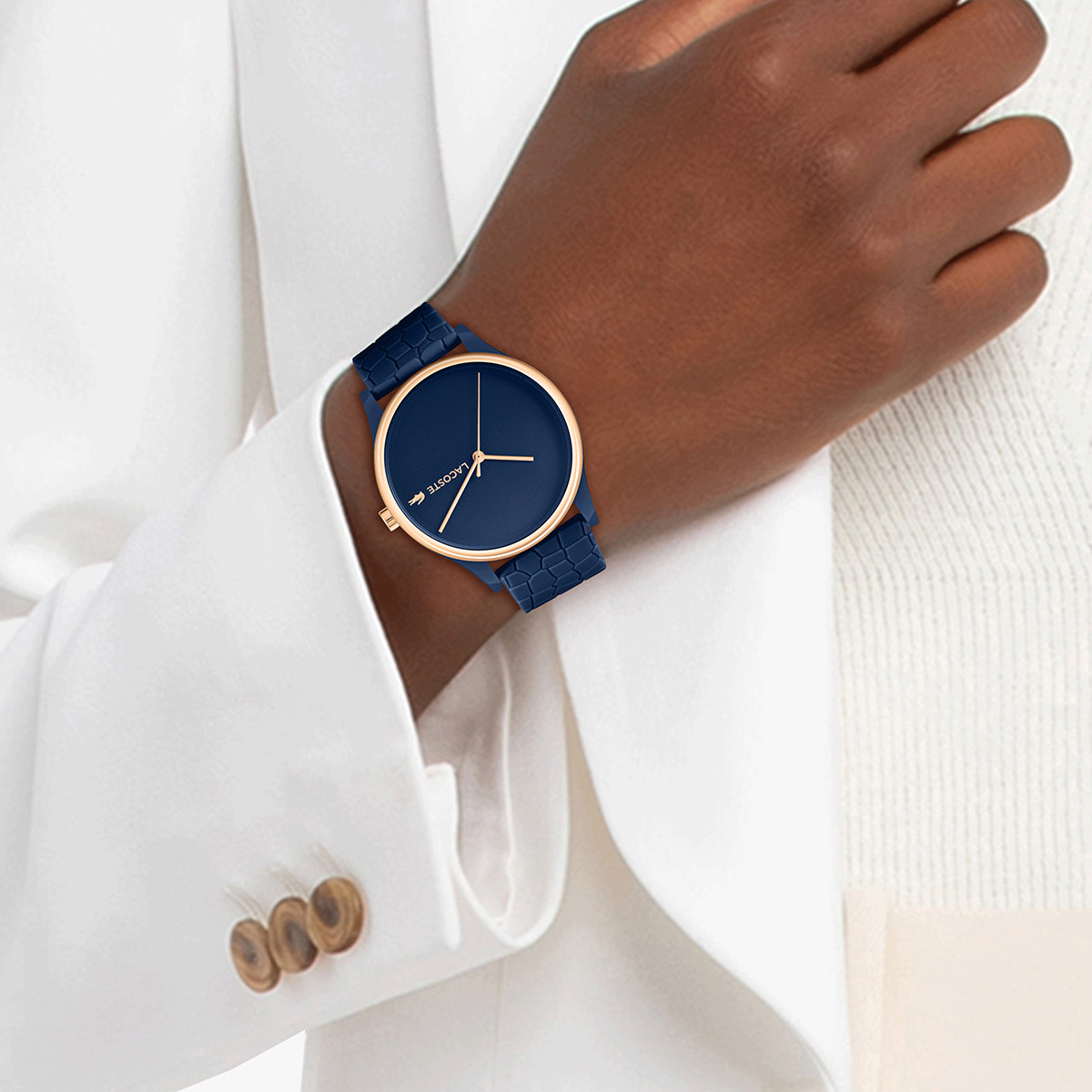 Montre LACOSTE Crocodelle femme TR90 bleu bracelet silicone bleu
