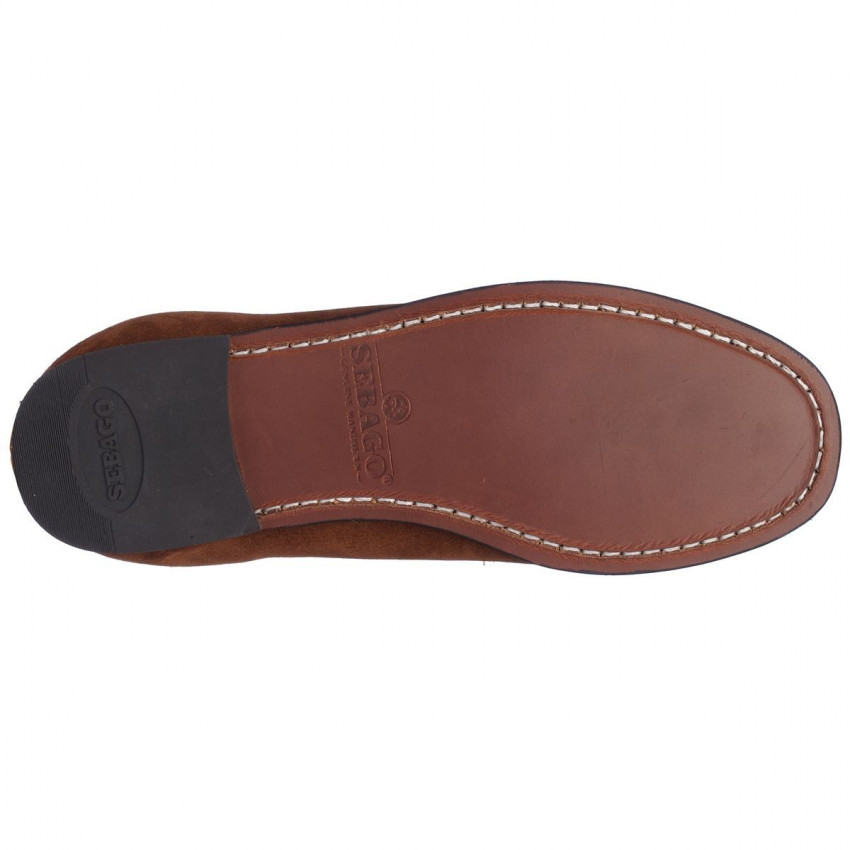 LISA Brown Cognac-Mocassin pour femme en cuir suede