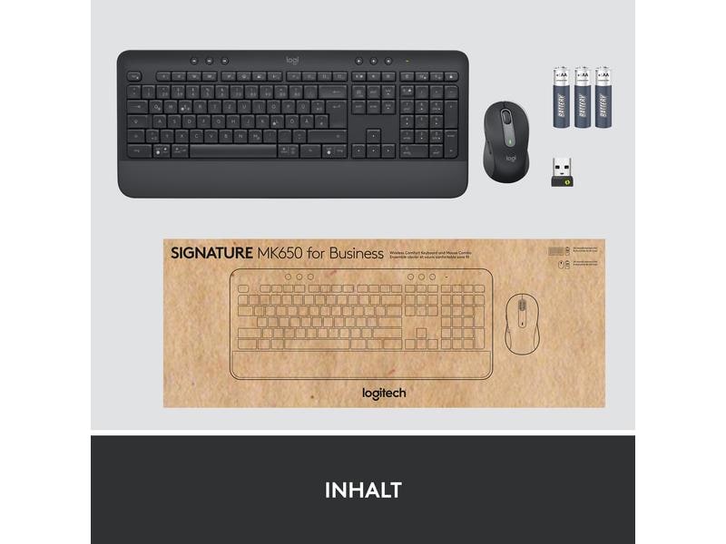 Logitech Tastatur-Maus-Set MK650 Combo for Business Kabelloses Tastatur-Maus-Set für Unternehmen