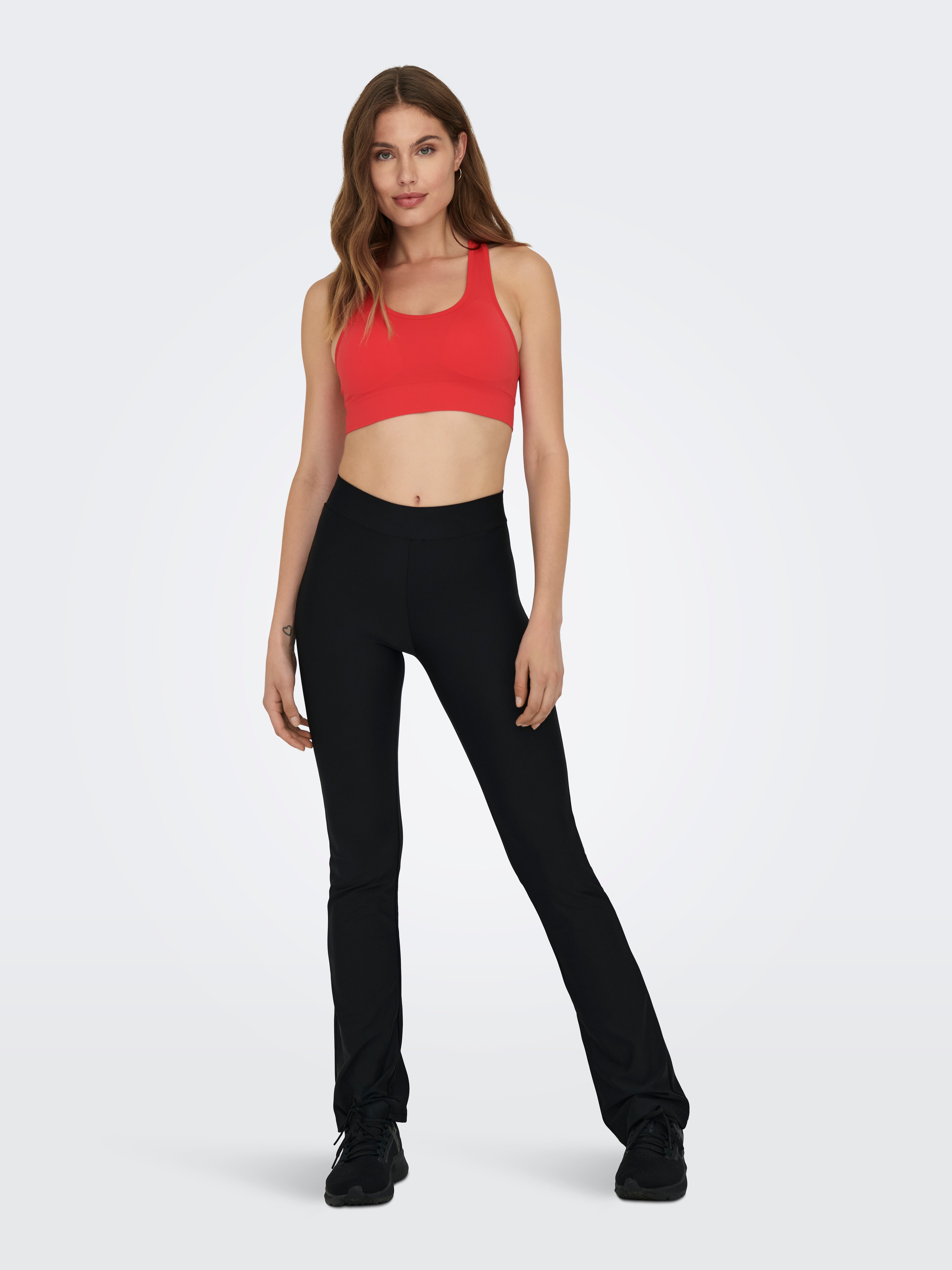 ONPNINNA-1 Hohe Taille Ausgestellt Hose mit weitem Beinschnitt Black