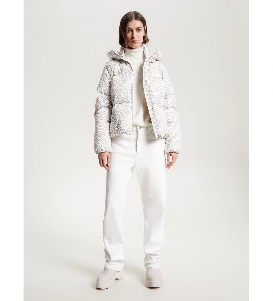 Jaqueta acolchoada Tommy Hilfiger New York, modelagem oversized, branca