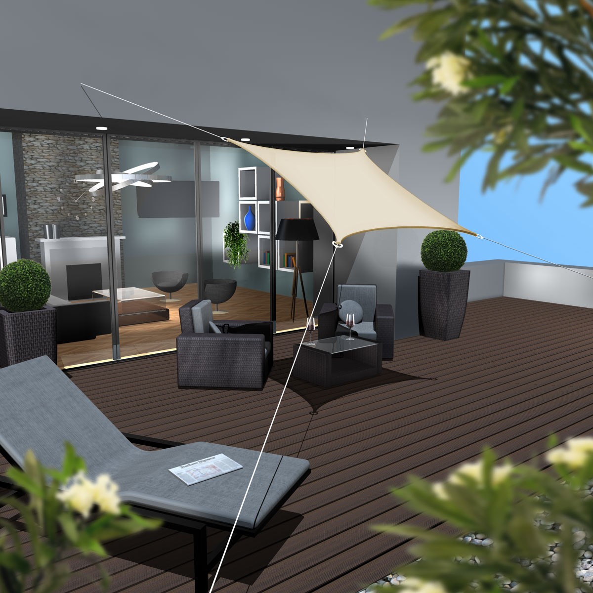 AMANKA 2 x 2 HDPE schaduwdoek - Beige