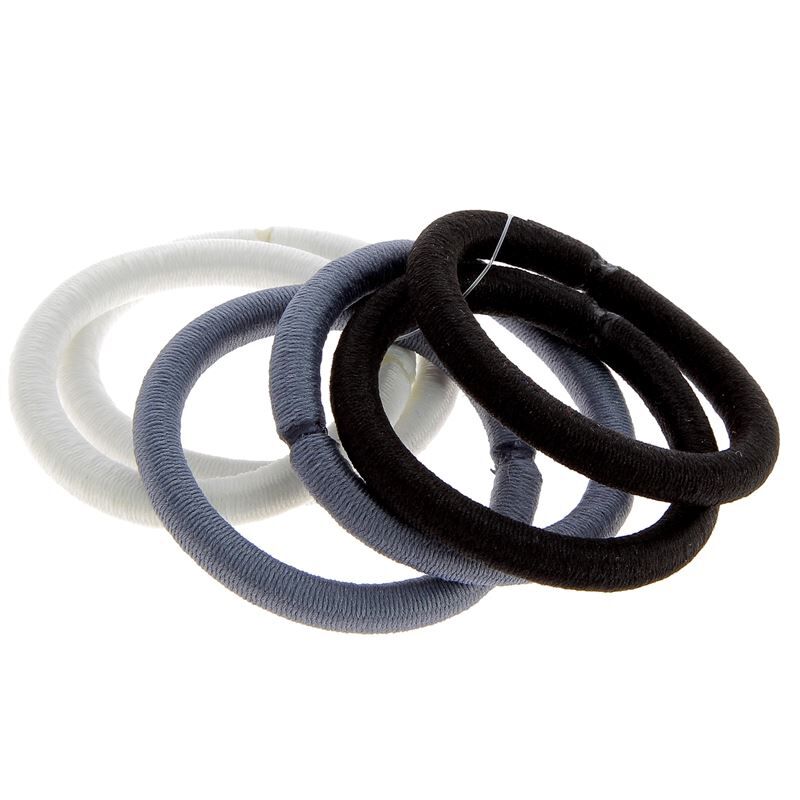 Elastique sans metal X 6 noir, blanc et gris
