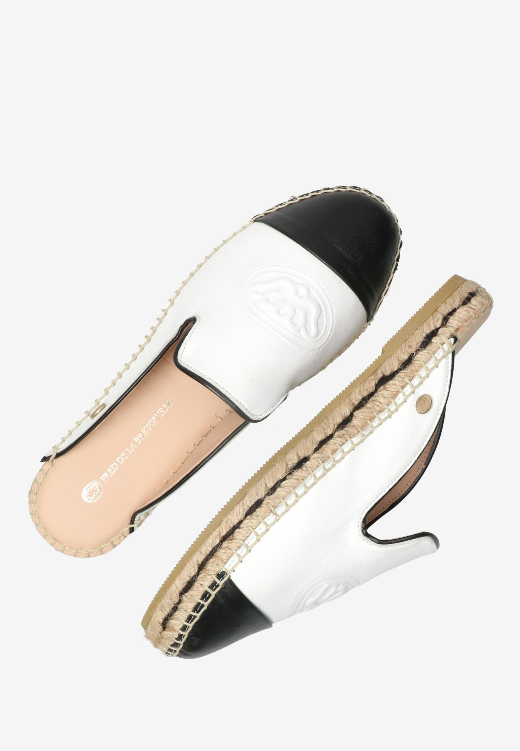 MILI MULE Espadrille slipper leather White/Black