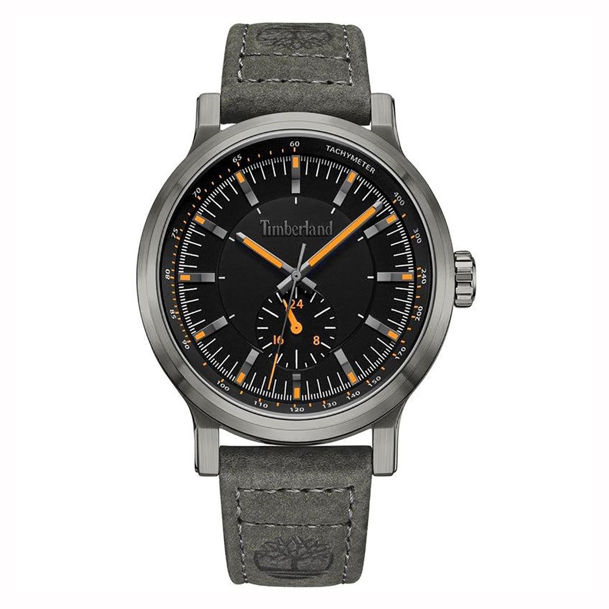 Montre Timberland Discoll acier noir cuir gris