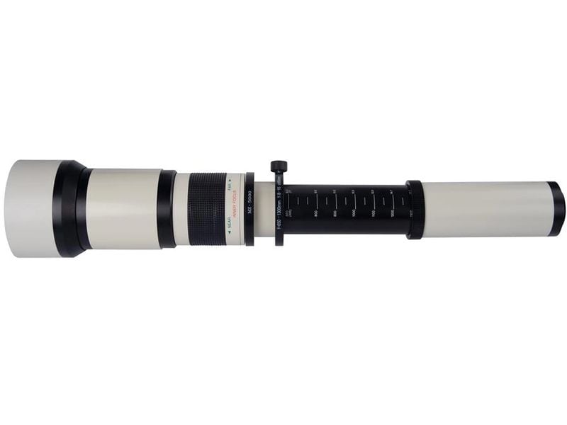 Dörr Zoomobjektiv 650-1300mm Dörr T2 - Weiss Teleobjektiv, das sich für Aufnahmen von Tieren, Natur und Details aus grosser Entfernung eignet
