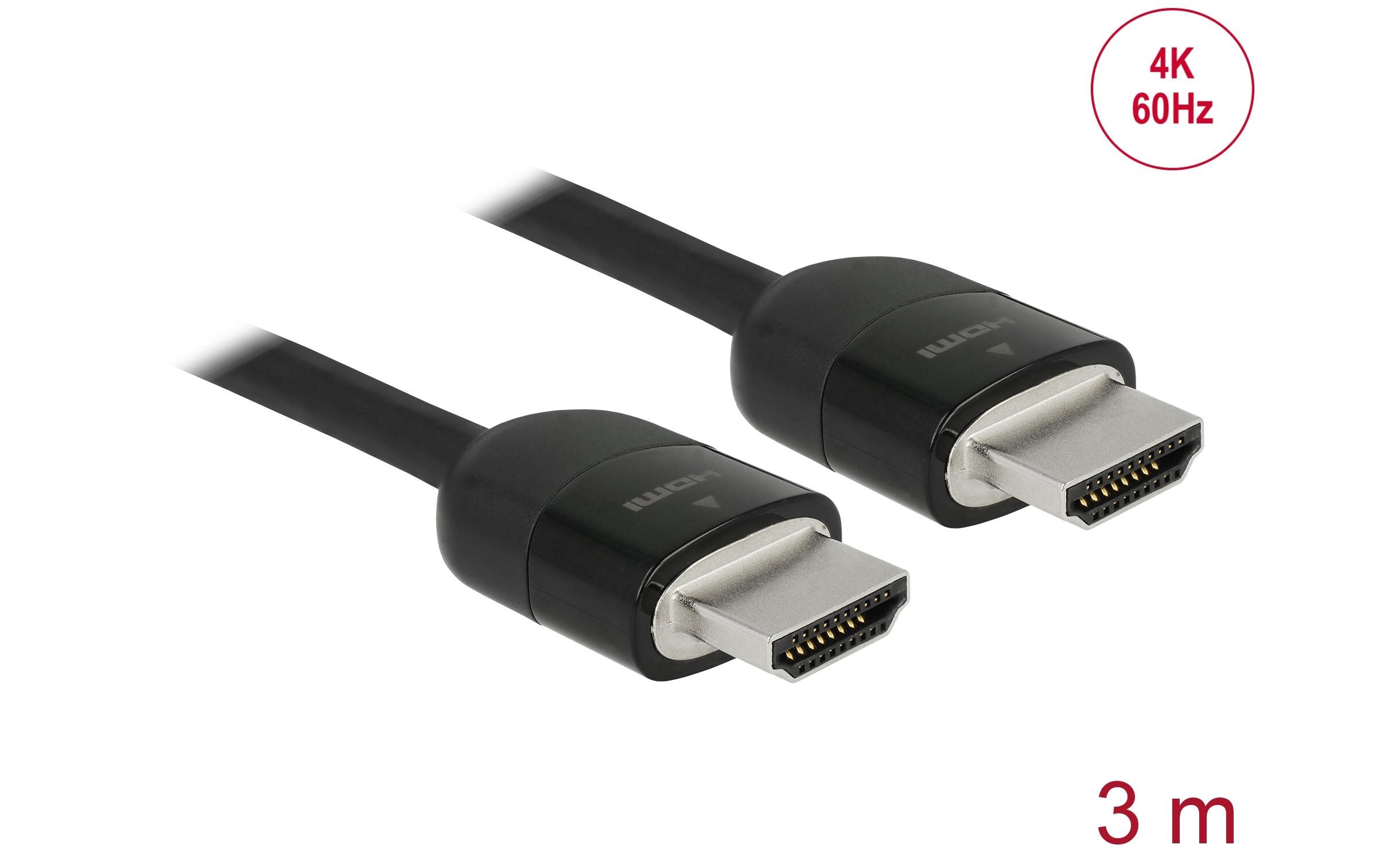 Kabel 4K 60Hz HDMI - HDMI, 3 m, SchwarzDelock Premium HDMI Kabel 4K 60 Hz 3 m