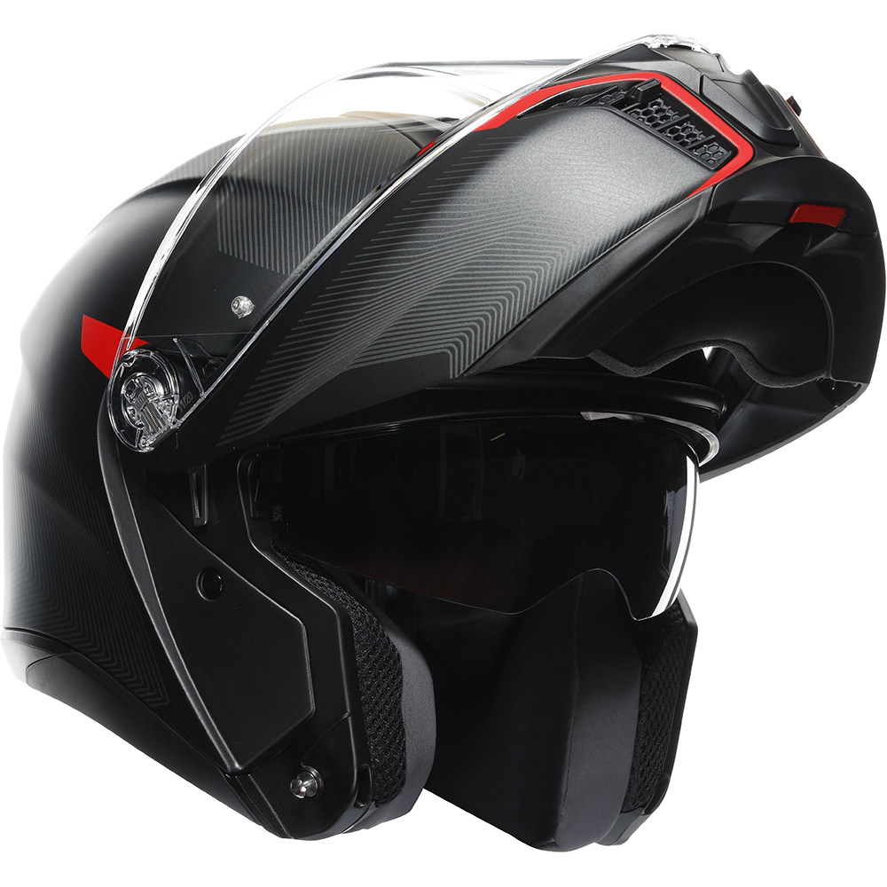 AGV - Casque Tourmodular Frequency Noir Mat / Rouge