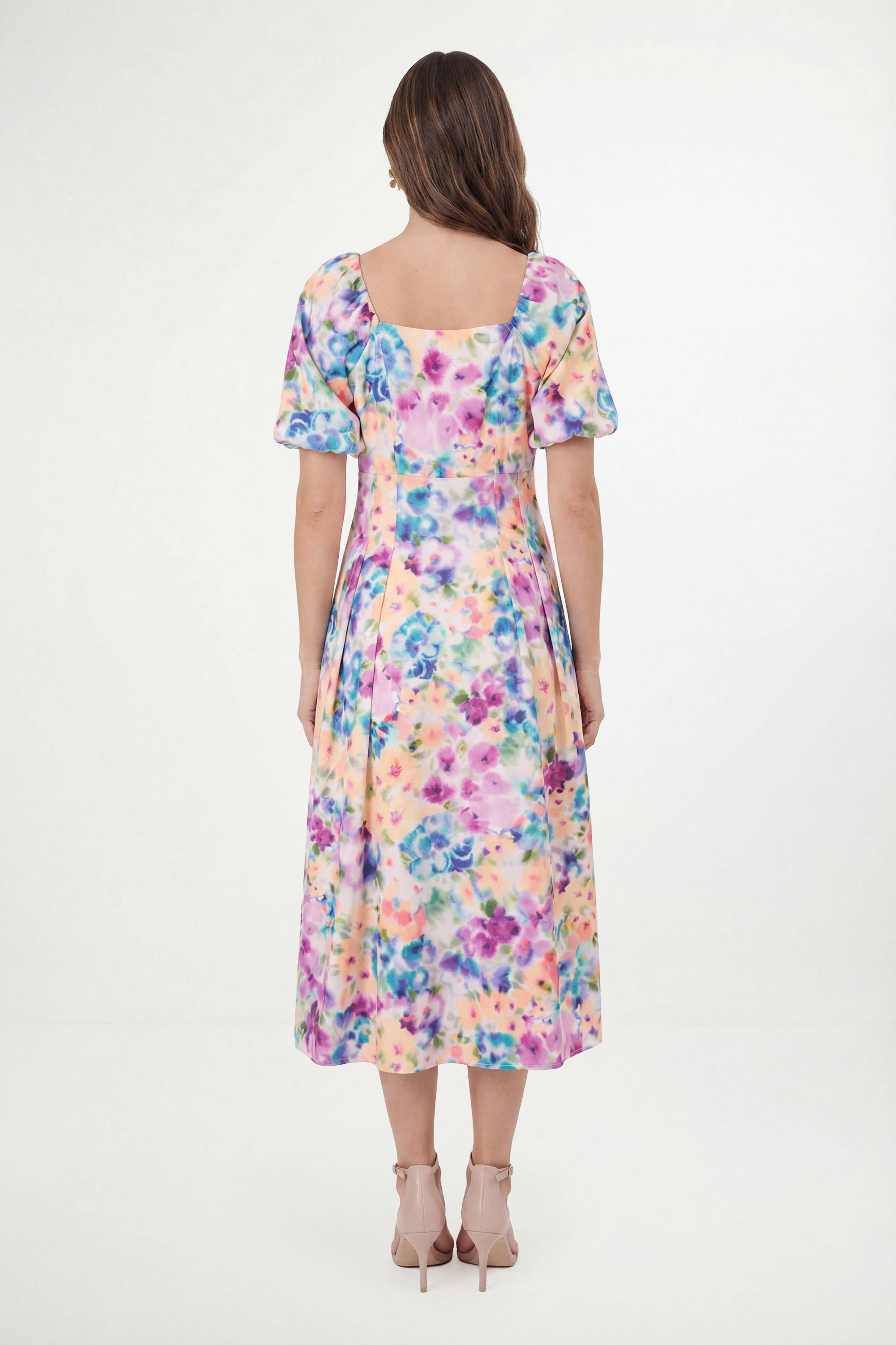 Wallis Robe Midi Boutonnée À Imprimé Fleuri En Twill Ottoman Petite