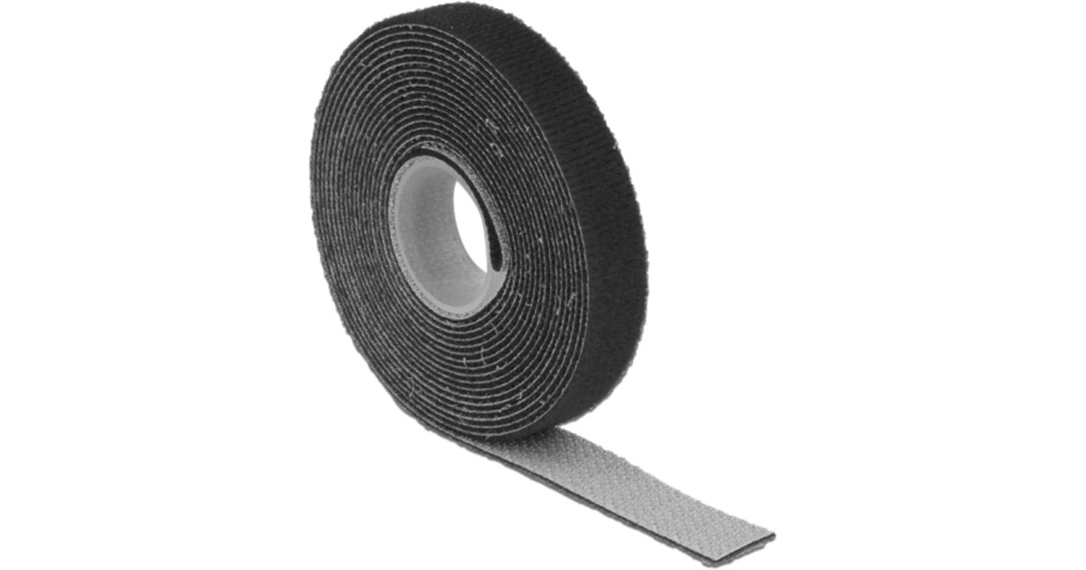 DeLOCKHook-and-loop fasteners, 1m kabelbinder  (Zwart, L 1 m x B 13 mm)