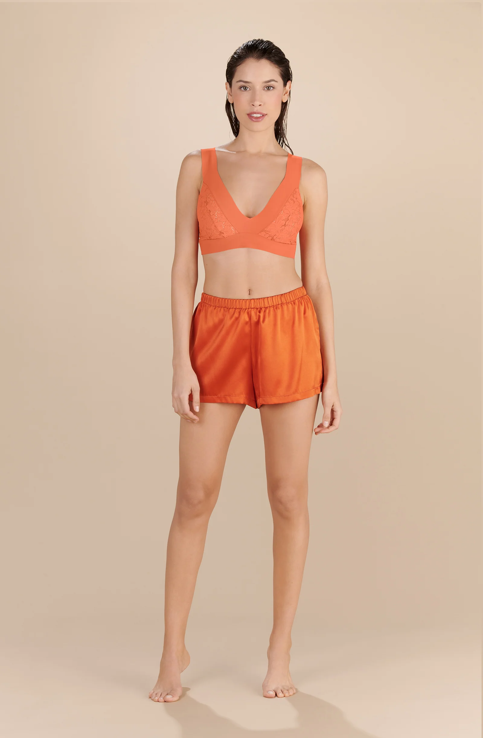 caly Short en soie stretch paprika Paprika