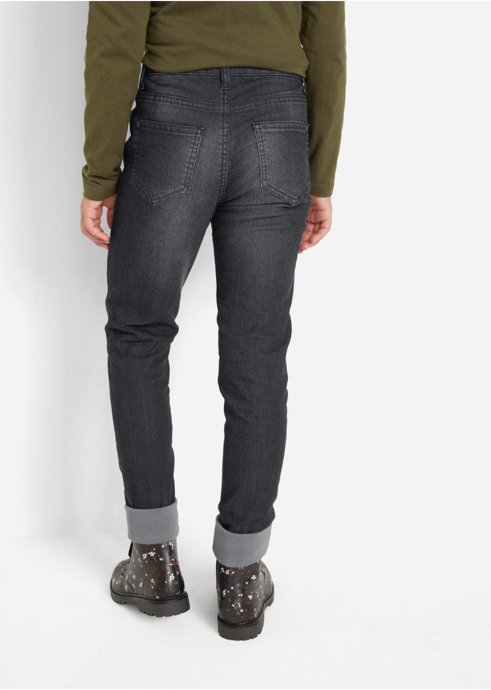 Jean thermo fille avec doublure en jersey et petites pierres