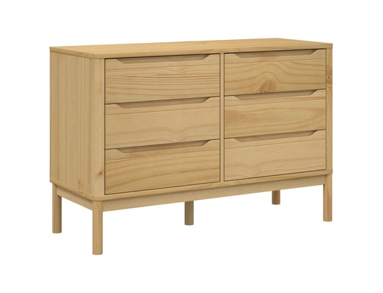 VIDAXL - Commode floro cire marron bois de pin massif