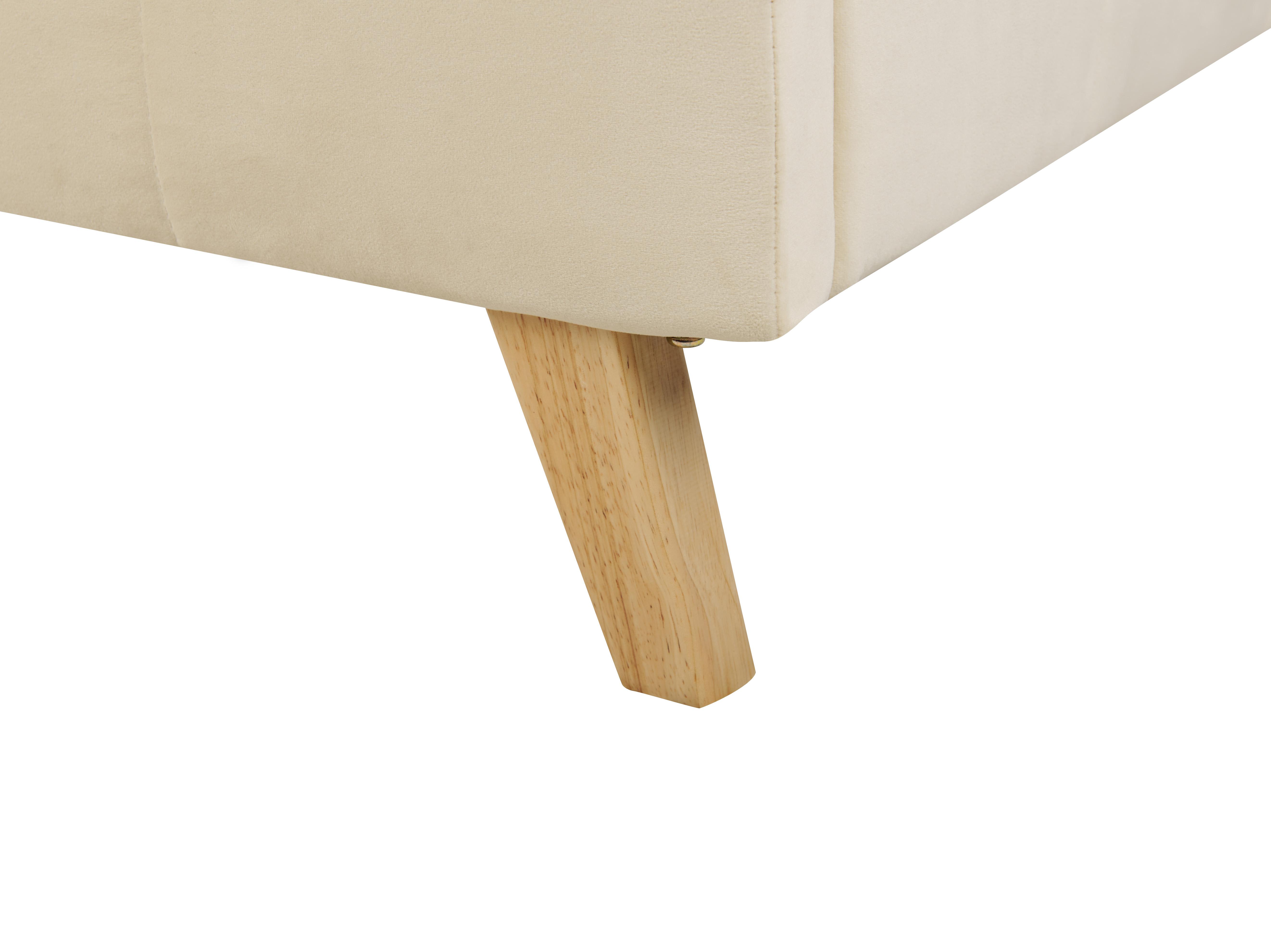 Bed Fluweel SENLIS 160 x 200 cm Beige