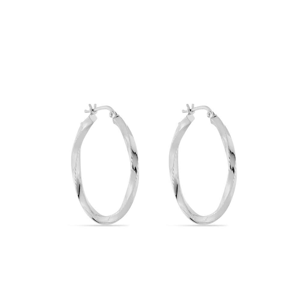 Créoles Argent Blanc Diane
