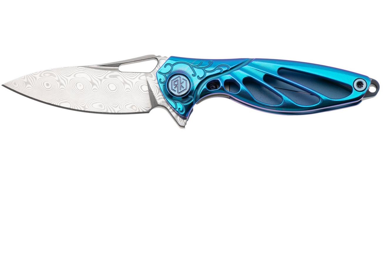 Rike Mini Hummingbird zakmes damascus, blauw