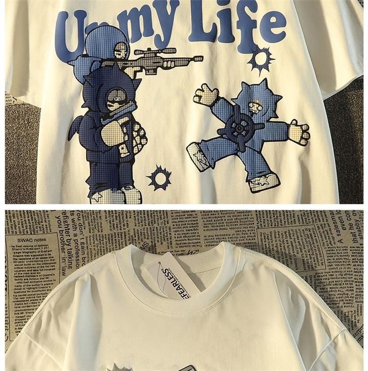 Bay Go Mall - T-shirt met ronde hals en elleboogmouwen