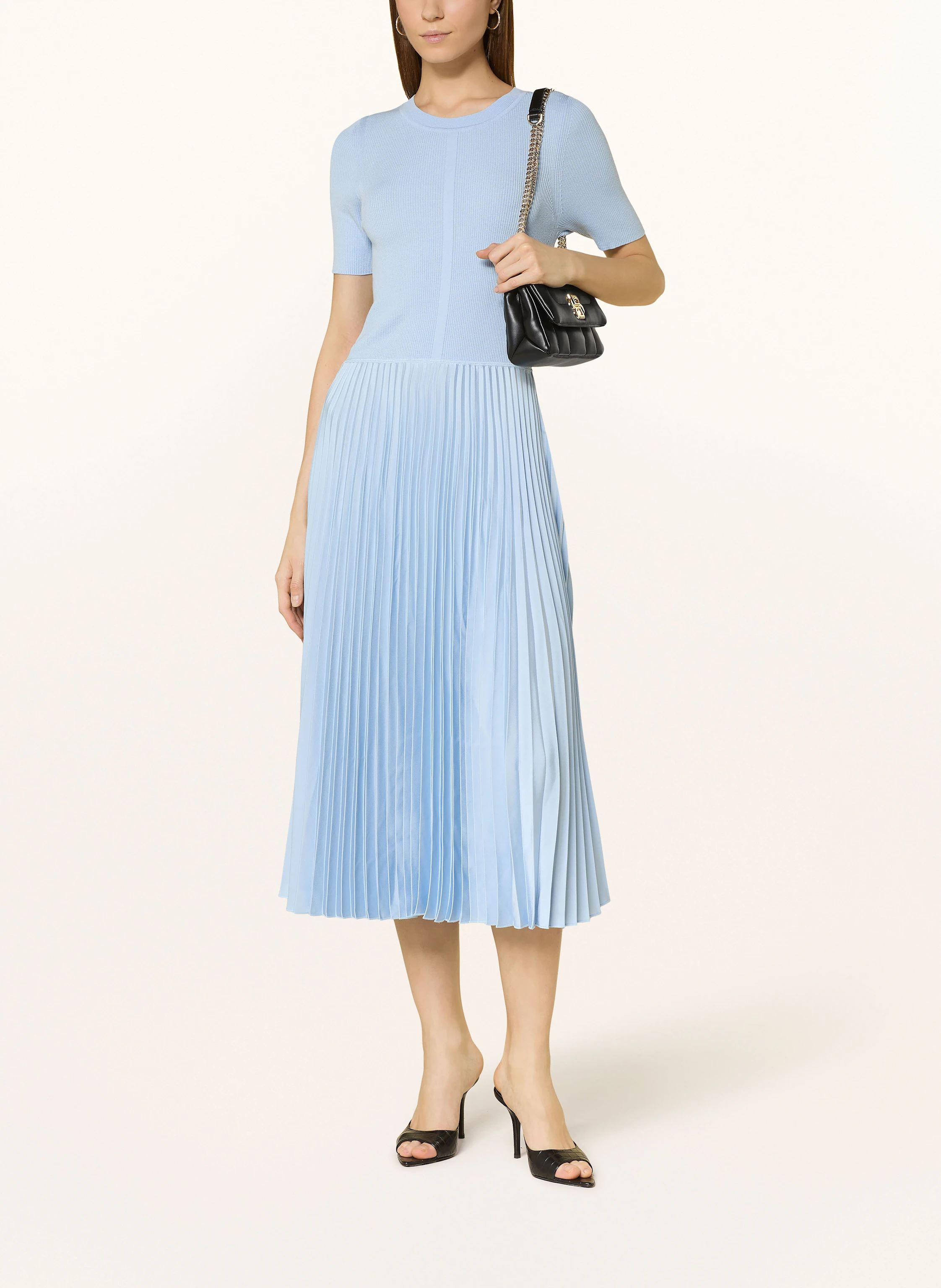 BOSS Kleid FADRIDI im Materialmix mit Plissees