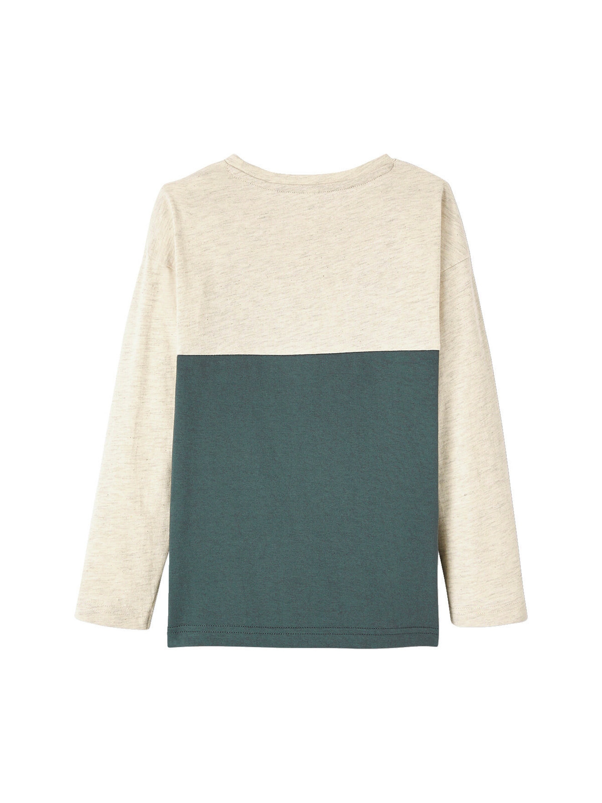 Vertbaudet Jungen Shirt Colorblock hellbeige/salbei