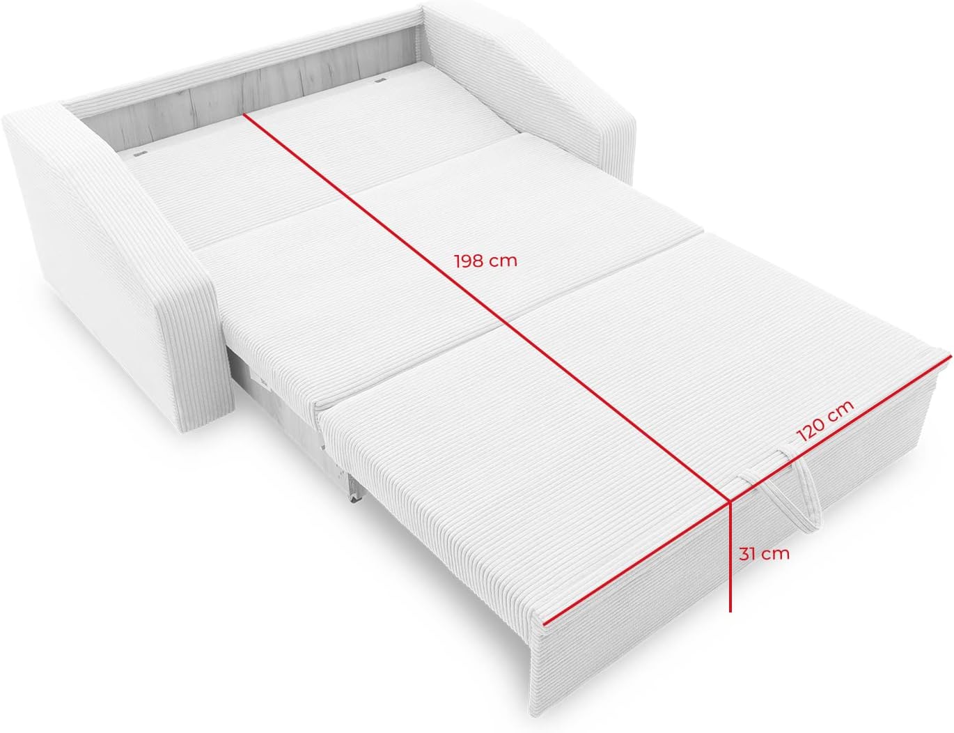 Sofa Dorma mit schlaffunktion, einfacher Aufbau, modernes Design, polstermöbel. Schlafcouch zum Wohnzimmer. Widerstandsfähiges, Minimalistisches Design (POSO 100)