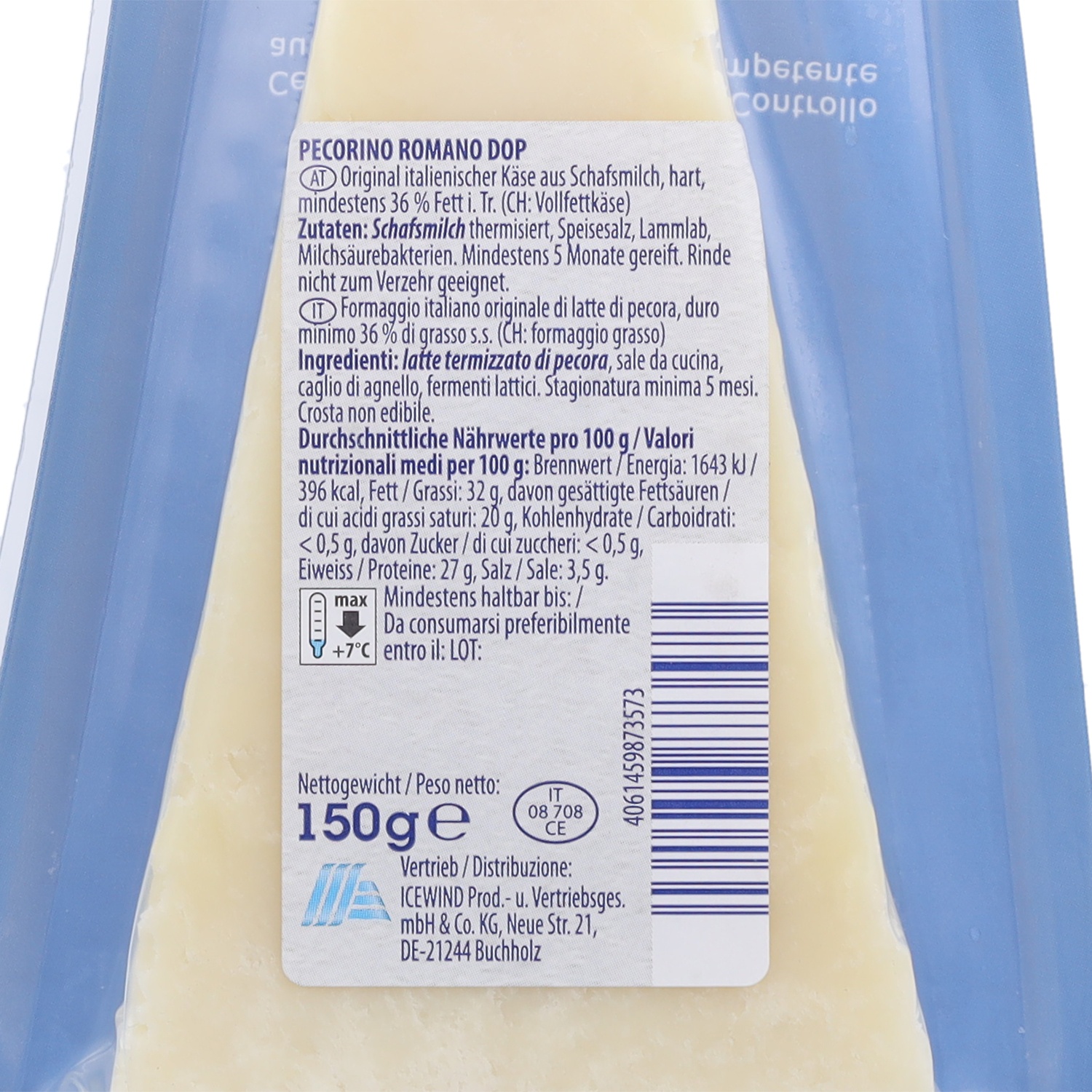 CUCINA NOBILE Original Italian Cheese Mix, Pecorino 150 g