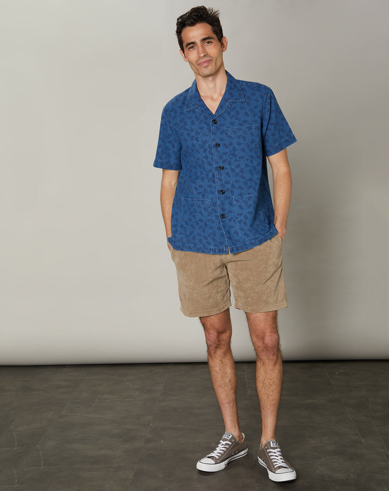 Hartford Chemise regular en Lin & Coton Phil indigo