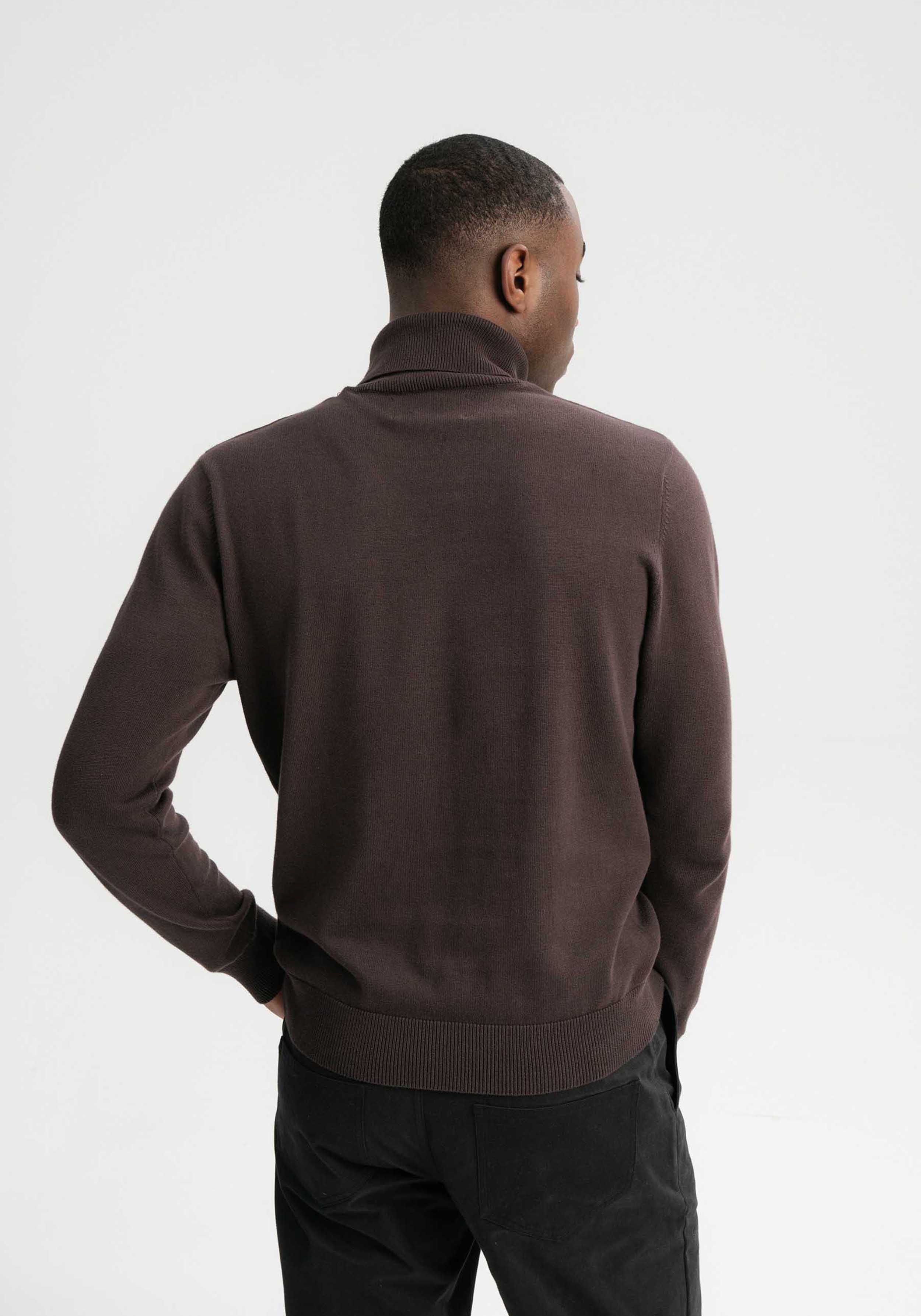 Mela Feinstrick Rollkragenpullover Kanja Dark Brown