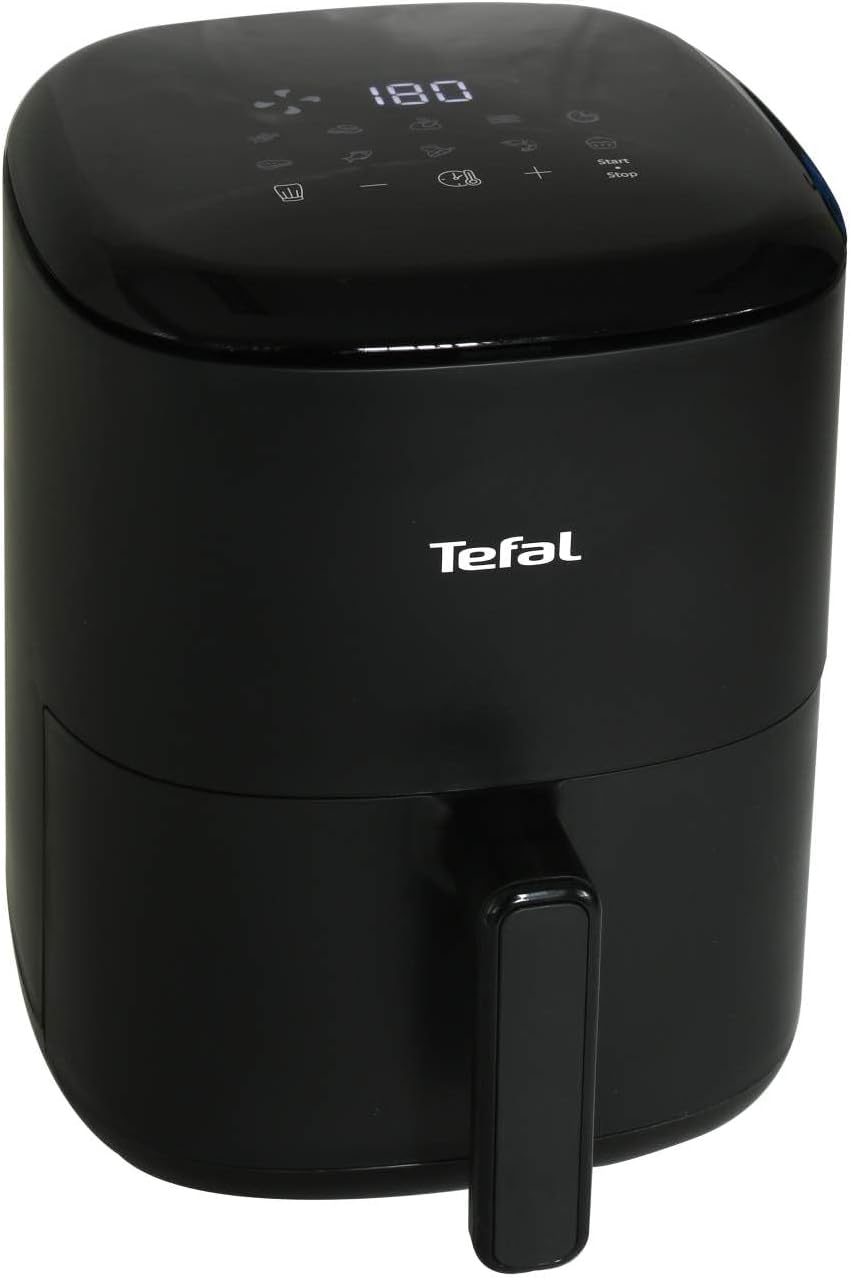 Tefal Easy Fry Compact 3L Heißluftfritteuse, 1 bis 4 Personen, Air Fryer, Friteuse ohne Öl, gesunde und knusprige Rezepte, spart Zeit und Energie, Touchdisplay, 10 automatische Garprogramme, EY1458