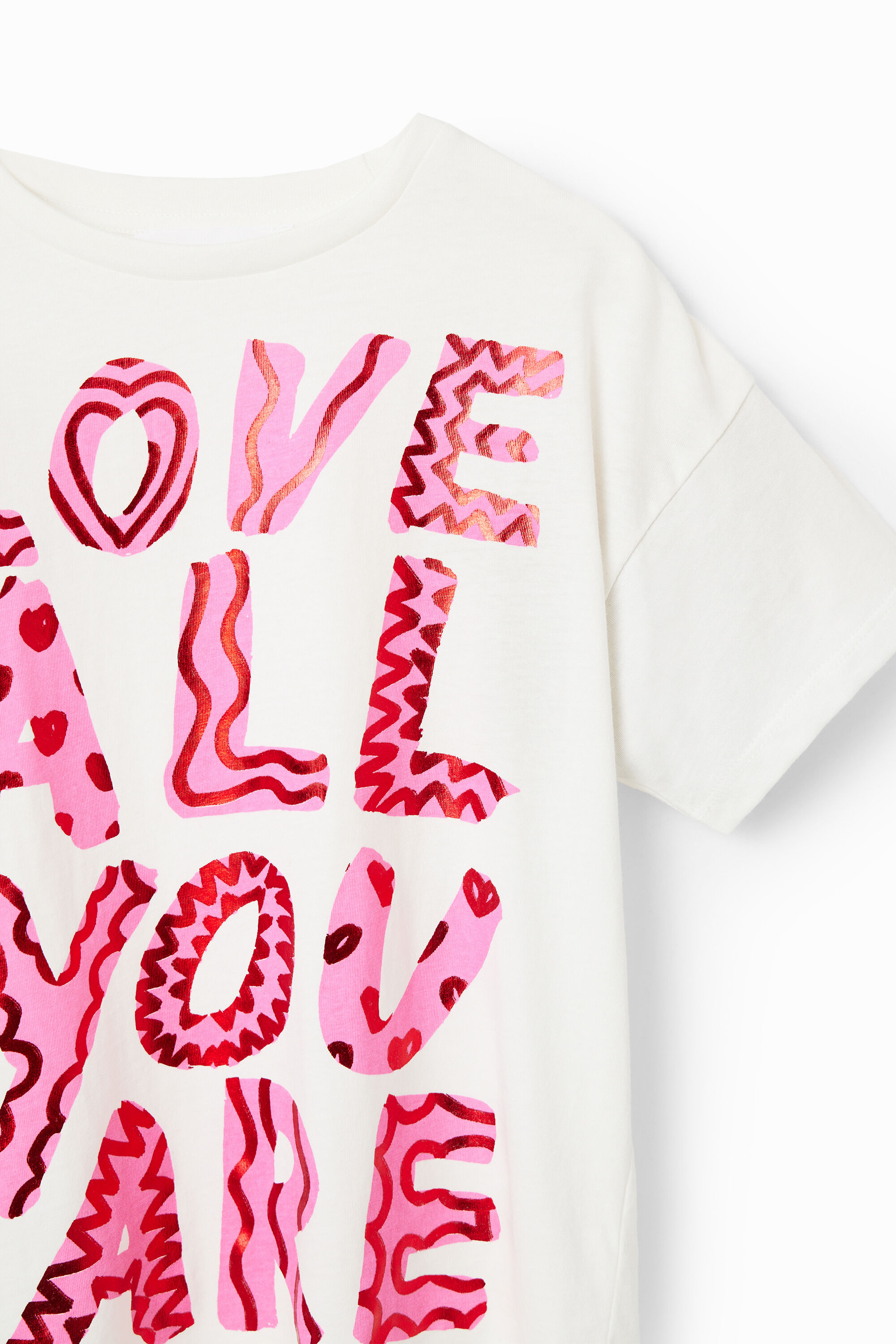 T-shirt texte brillant